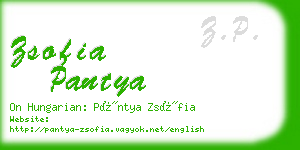 zsofia pantya business card